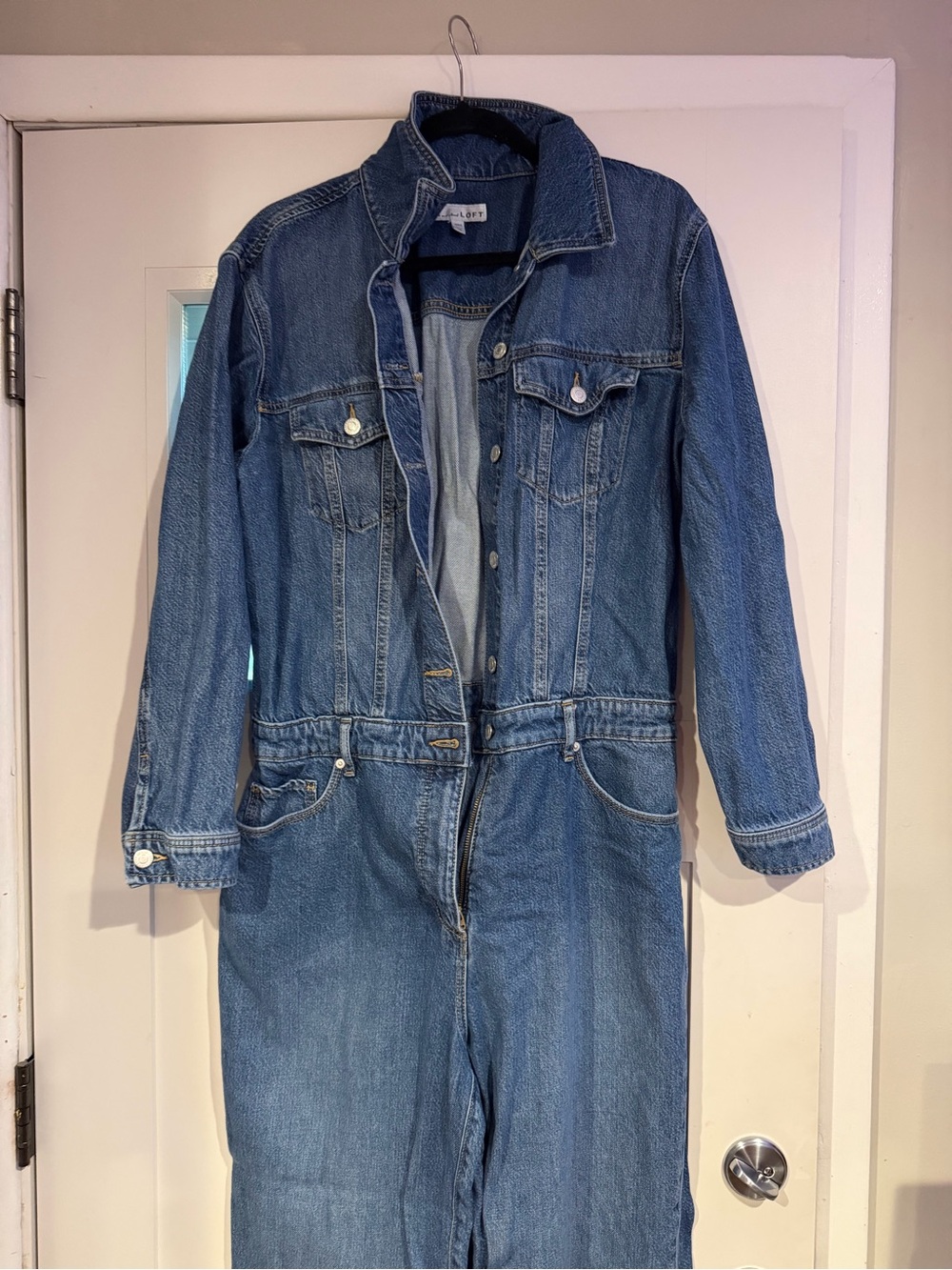 Loft  Women's Blue Denim Jumpsuit